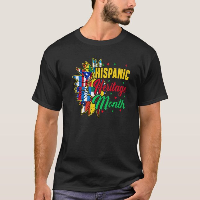 Camiseta Mes del patrimonio hispano Países con Girasol Band (Anverso)