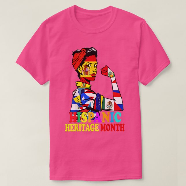 Camiseta Mes del Patrimonio Hispano Países de Cultura Latin (Diseño del anverso)