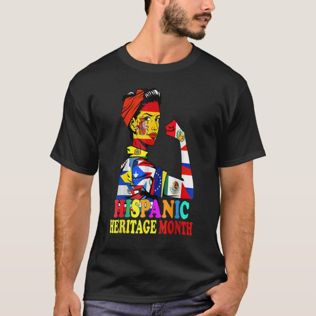 Camiseta Mes del Patrimonio Hispano Países de Cultura Latin (Anverso)