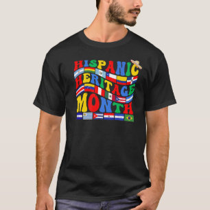 Camiseta Mes del patrimonio hispano Países latinos bandera 
