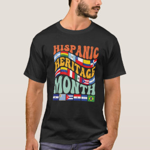 Camiseta Mes del patrimonio hispano Países latinos bandera