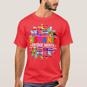 Camiseta Mes del patrimonio hispano Países latinos marcan e