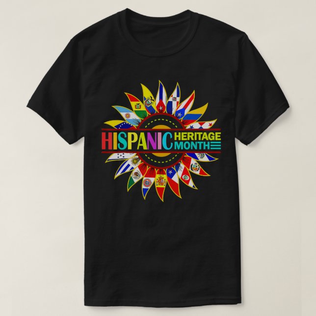Camiseta Mes del patrimonio hispano Países latinos marcan e (Diseño del anverso)