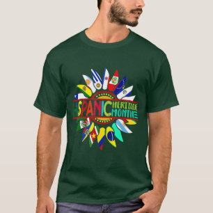 Camiseta Mes del patrimonio hispano Países latinos marcan e