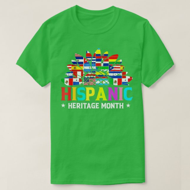Camiseta Mes del patrimonio hispano Países latinos marcan e (Diseño del anverso)
