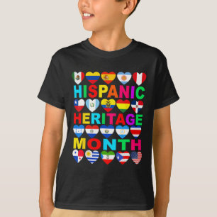 Camiseta Mes del Patrimonio Hispano Países Latinos Nacional