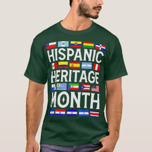 Camiseta Mes del Patrimonio Hispano Países Latinos Nacional