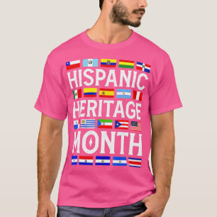 Camiseta Mes del Patrimonio Hispano Países Latinos Nacional