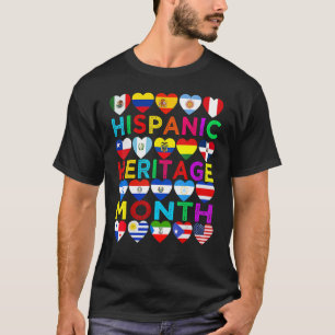 Camiseta Mes del Patrimonio Hispano Países Latinos Nacional