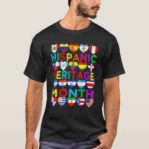Camiseta Mes del Patrimonio Hispano Países Latinos Nacional