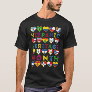 Camiseta Mes del Patrimonio Hispano Países Latinos Nacional