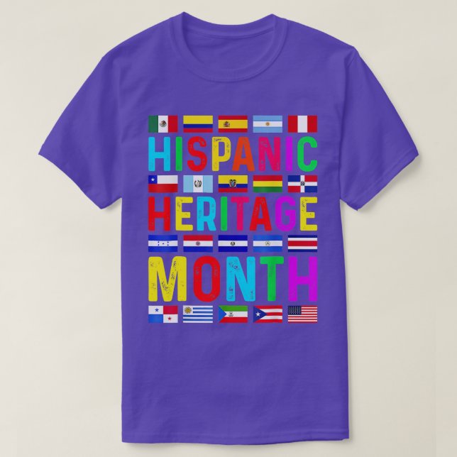 Camiseta Mes del Patrimonio Hispano Países Latinos Nacional (Diseño del anverso)