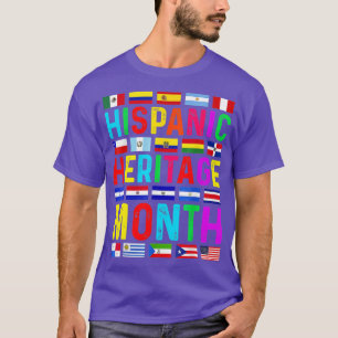 Camiseta Mes del Patrimonio Hispano Países Latinos Nacional