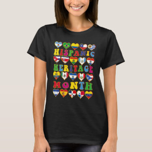 Camiseta Mes del Patrimonio Hispano Países Latinos Nacional