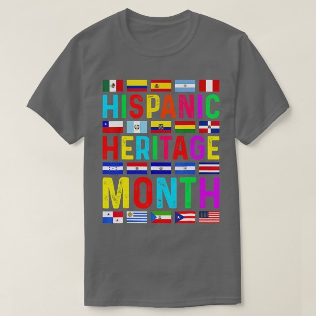 Camiseta Mes del Patrimonio Hispano Países Latinos Nacional (Diseño del anverso)