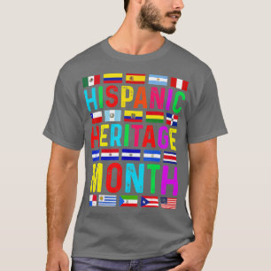 Camiseta Mes del Patrimonio Hispano Países Latinos Nacional