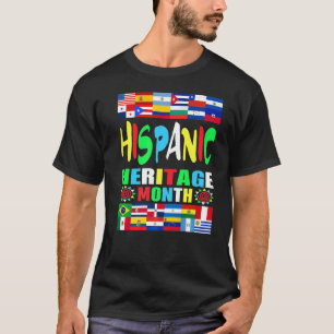 Camiseta Mes del Patrimonio Hispano Países Latinos Nacional