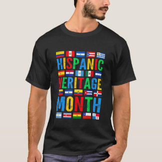 Camiseta Mes del Patrimonio Hispano Países Latinos Nacional