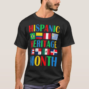 Camiseta Mes del Patrimonio Hispano Países Latinos Nacional