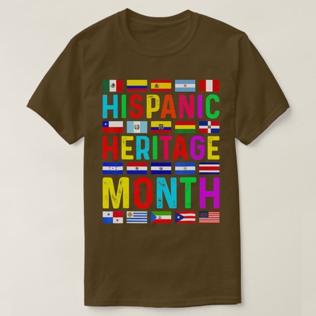 Camiseta Mes del Patrimonio Hispano Países Latinos Nacional (Diseño del anverso)
