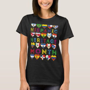 Camiseta Mes del Patrimonio Hispano Países Latinos Nacional