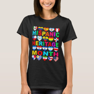 Camiseta Mes del Patrimonio Hispano Países Latinos Nacional