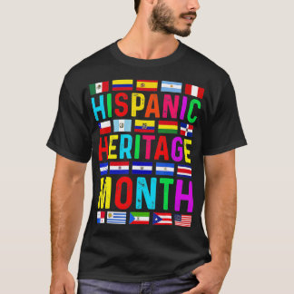 Camiseta Mes del Patrimonio Hispano Países Latinos Nacional