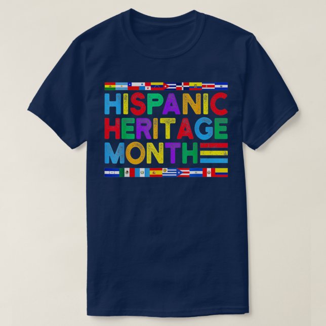 Camiseta Mes del Patrimonio Hispano Países Latinos Nacional (Diseño del anverso)
