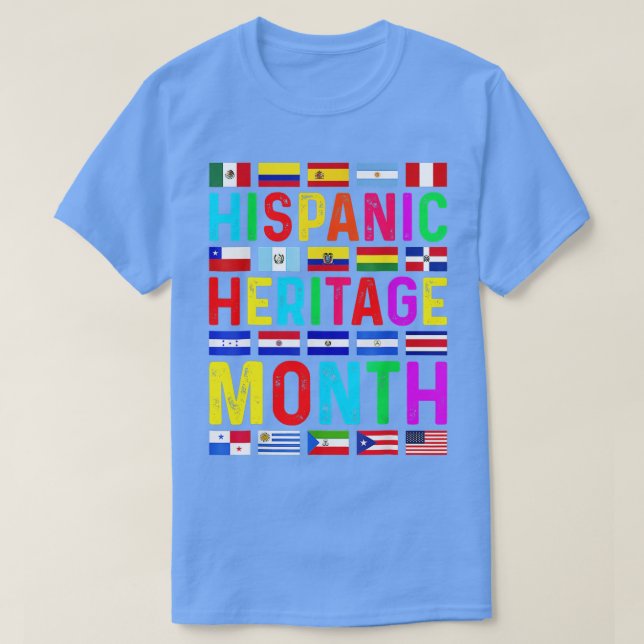 Camiseta Mes del Patrimonio Hispano Países Latinos Nacional (Diseño del anverso)