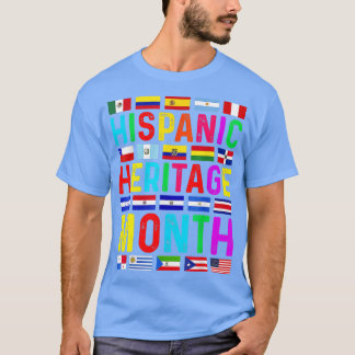 Camiseta Mes del Patrimonio Hispano Países Latinos Nacional