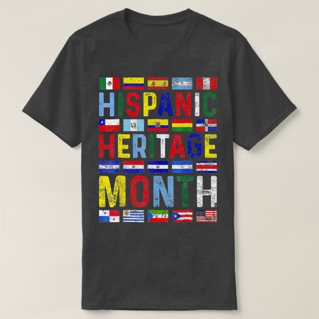 Camiseta Mes del patrimonio hispano Países latinos vintage  (Diseño del anverso)