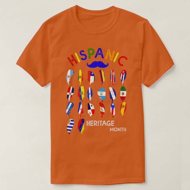 Camiseta Mes del patrimonio hispano Todos los países latino (Diseño del anverso)
