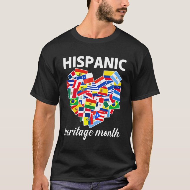 Camiseta Mes del patrimonio hispano Todos los países marcan (Anverso)