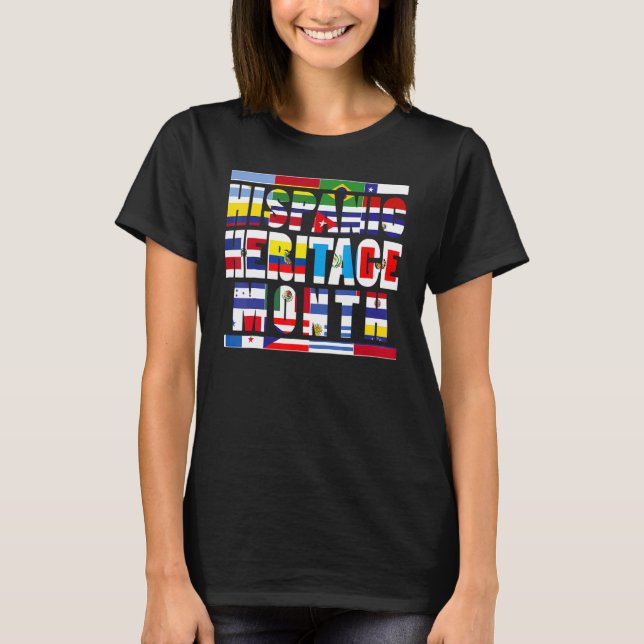 Camiseta Mes del Patrimonio Nacional Hispano 2022 Bandera T (Anverso)