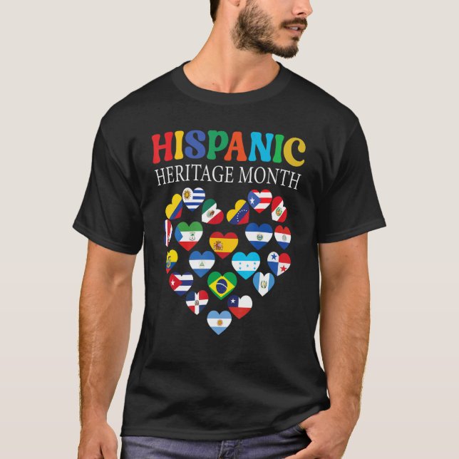 Camiseta Mes del patrimonio nacional hispano Todos los país (Anverso)
