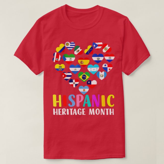 Camiseta Mes del patrimonio nacional hispano Todos los país (Diseño del anverso)