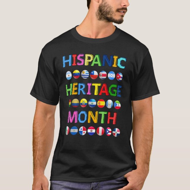 Camiseta Mes del Patrimonio Nacional Hispano Todos los país (Anverso)