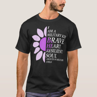 Camiseta Mes morado de la flor militar de sensibilización i