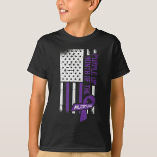 Camiseta Mes Púrpura Del Niño Militar Estadounidense Fla