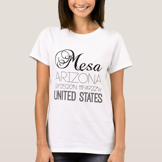 Camiseta Mesa, Arizona, Estados Unidos elegante (Anverso)
