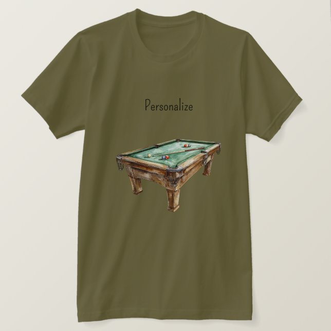 Camiseta Mesa de billar (Anverso del diseño)