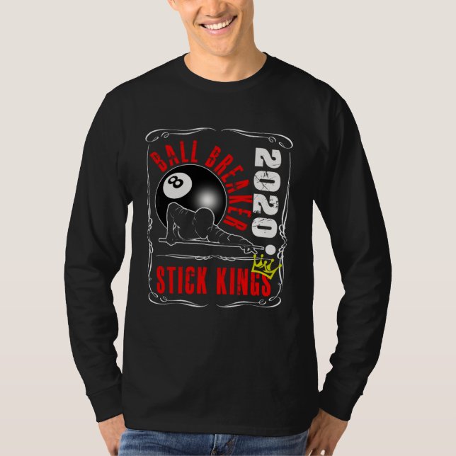 Camiseta Mesa de billar 8 Pool  Stick King Jugador Té   1 (Anverso)