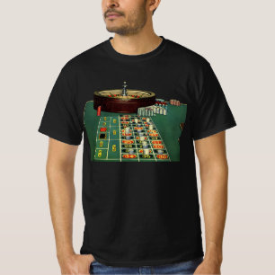 Camiseta Mesa de ruleta de casino de juego vintage, fichas