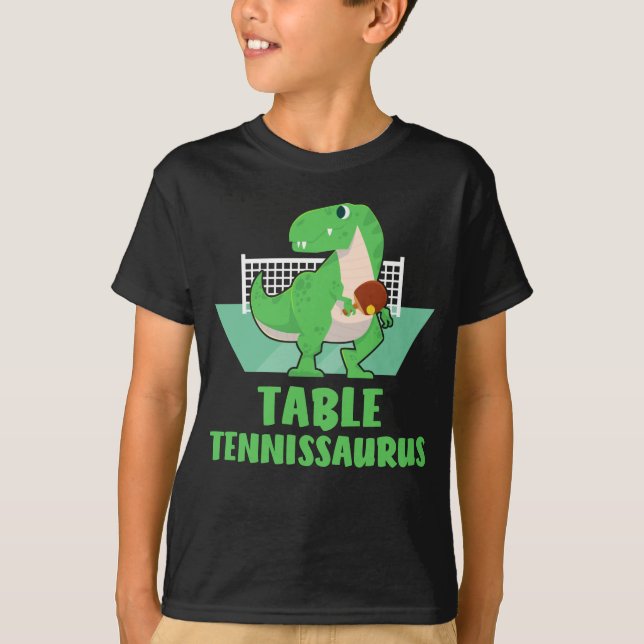 Camiseta Mesa de tenis jugando Trex Funny Dino Sport (Anverso)