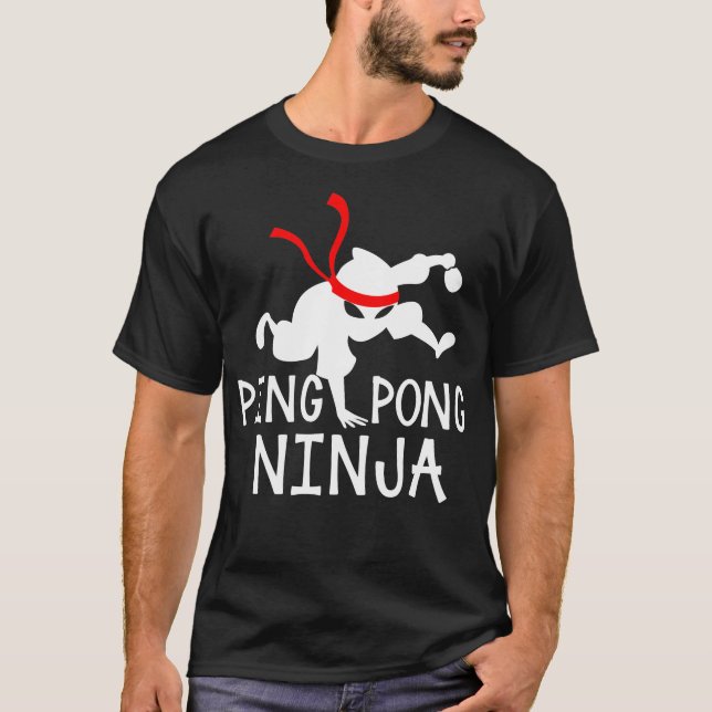 Camiseta Mesa de tenis Ping Pong Ninja Funny Table Sports G (Anverso)