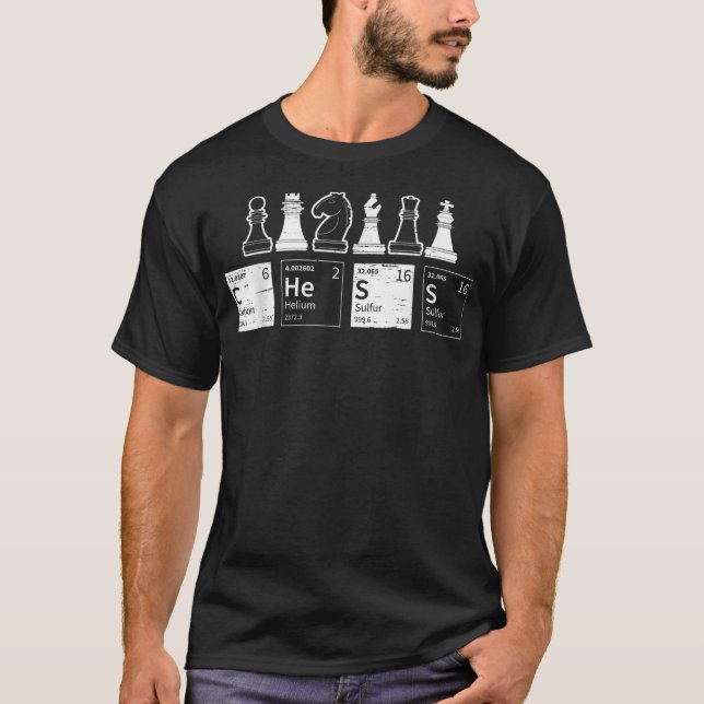 Camiseta Mesa periódica de ajedrez King Knight Game Queen (Anverso)