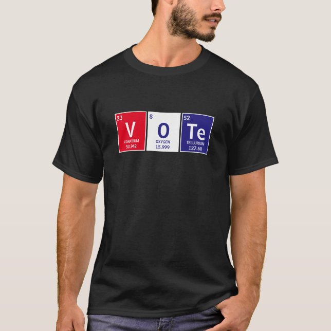 Camiseta Mesa periódica de elementos Voto ortográfico (Anverso)