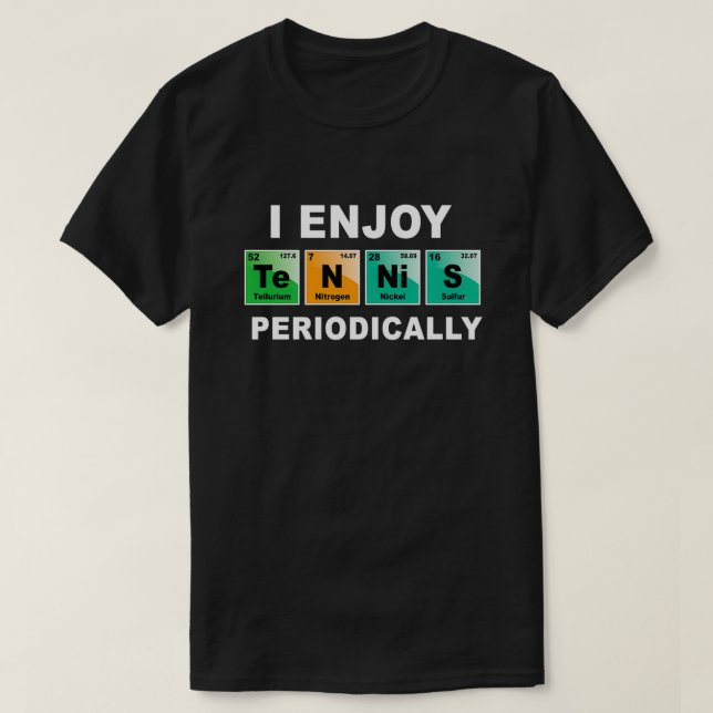 Camiseta Mesa periódica de tenis de elementos Química única (Diseño del anverso)