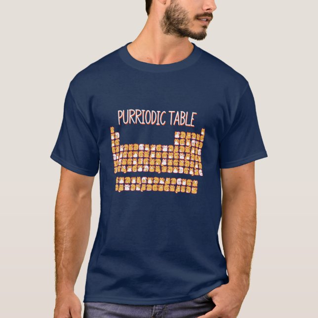 Camiseta MESA PURRIODICA Cuta Tabla Periódica De Gatos Pun  (Anverso)