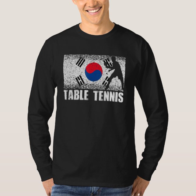 Camiseta Mesa Tenis Deportes Bandera de Corea Ping Pong Pla (Anverso)